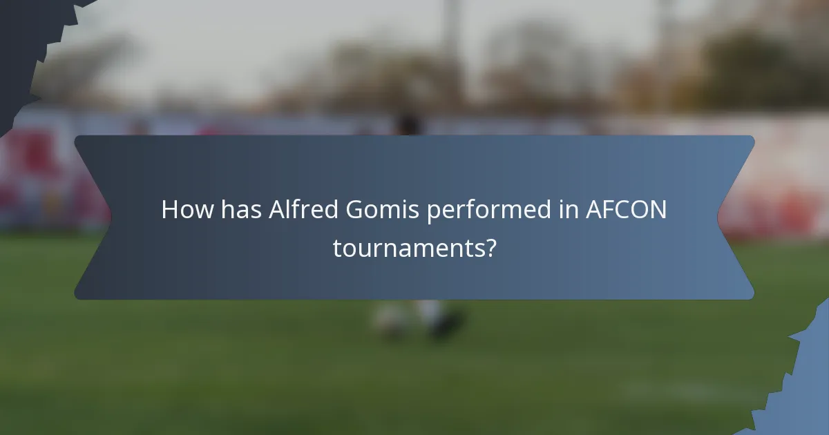 How has Alfred Gomis performed in AFCON tournaments?